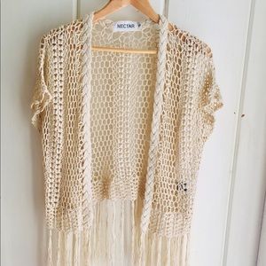 Cream Boho Knit Kimono by Nectar